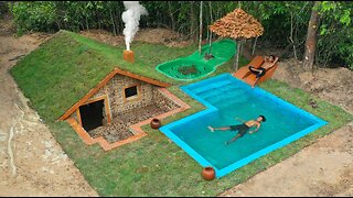 25Days Building Swimming Pool and Fish Pond For Underground House