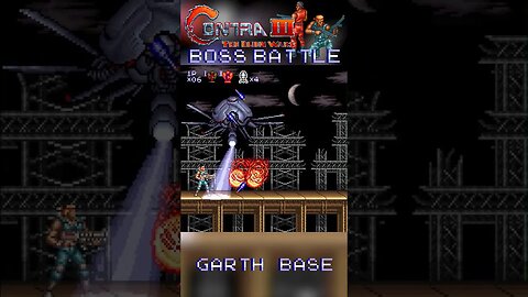 Contra III: The Alien Wars (SNES) Boss Battle - Garth Base #Shorts