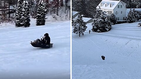 This is what happens when two moms go sledding together