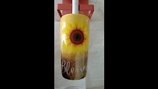 20 oz sunflower and blessed tumbler