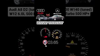 AUDI A8 D2 W12 VS MERCEDES S600 V12