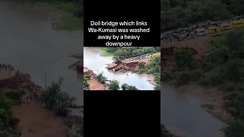 Doli bridge which linksWa-Kumasi was washed away by a heavy downpour #Shorts #flood