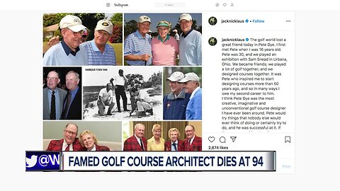 Famed golf course designer Pete Dye dies at 94