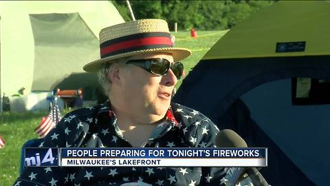 Dozens wake up along Milwaukee's lakefront, eager for fireworks tonight