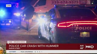 Police car crash with hummer