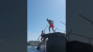 Funny jump + the laugh at the end