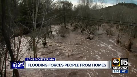 Flooding forces people from homes near Lake Montezuma
