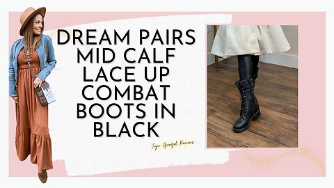 Dream Pairs mid calf lace up combat boots in black review