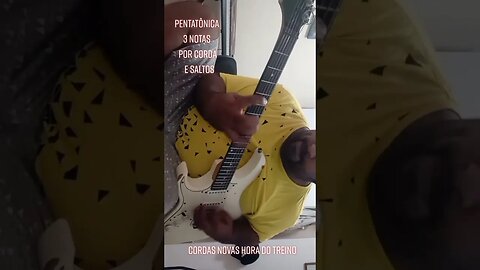 pentatônica com 3 notas por corda + saltos de corda #pentatonica #lick #palhetadaalternada