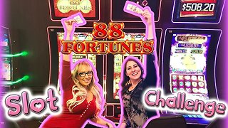 🔥$100 Slot Challenge! 🔥Who Will Win? ✦ 88 Fortunes with Laycee & Melissa! ✦ | Slot Ladies