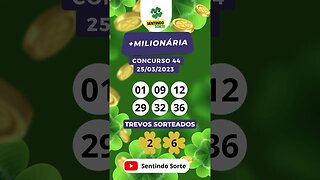 🍀 Resultado +MILIONÁRIA 44 | 25/03/23 | Sentindo Sorte #shorts