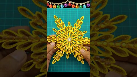 DIY Sparkling Glitter Foam Snowflake Making❄Christmas Ornaments🎄Christmas Crafts #Christmas #crafts