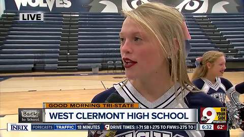 West Clermont High School cheerleaders perform