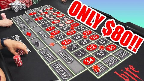 Play all day on Roulette with $80 on Roulette