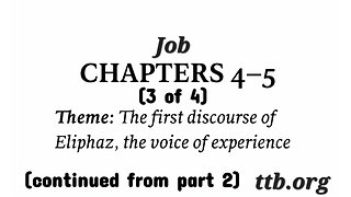 Job Chapters 4-5 (Bible Study) (3 of 4)