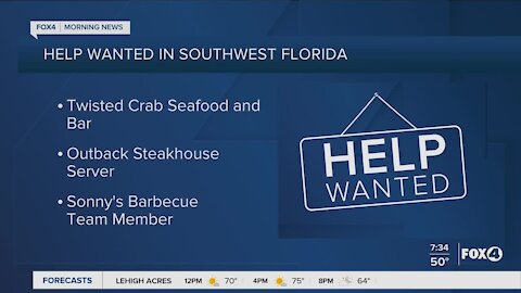 Twisted Crab Seafood and Bar, The Outback Steakhouse, and Sonny's Barbecue are hiring in Fort Myers