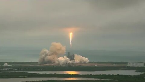 liftoff in uhd of spacex falcon 9 on crs 10 mission
