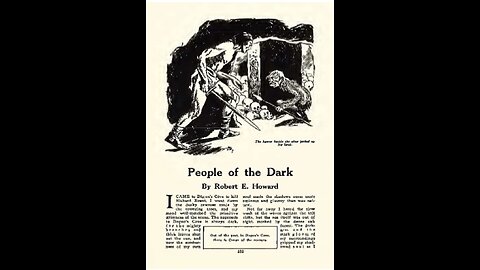 Conan, in People of the Dark, 1932, by R.E. Howard. A Puke (TM) Audiocomic
