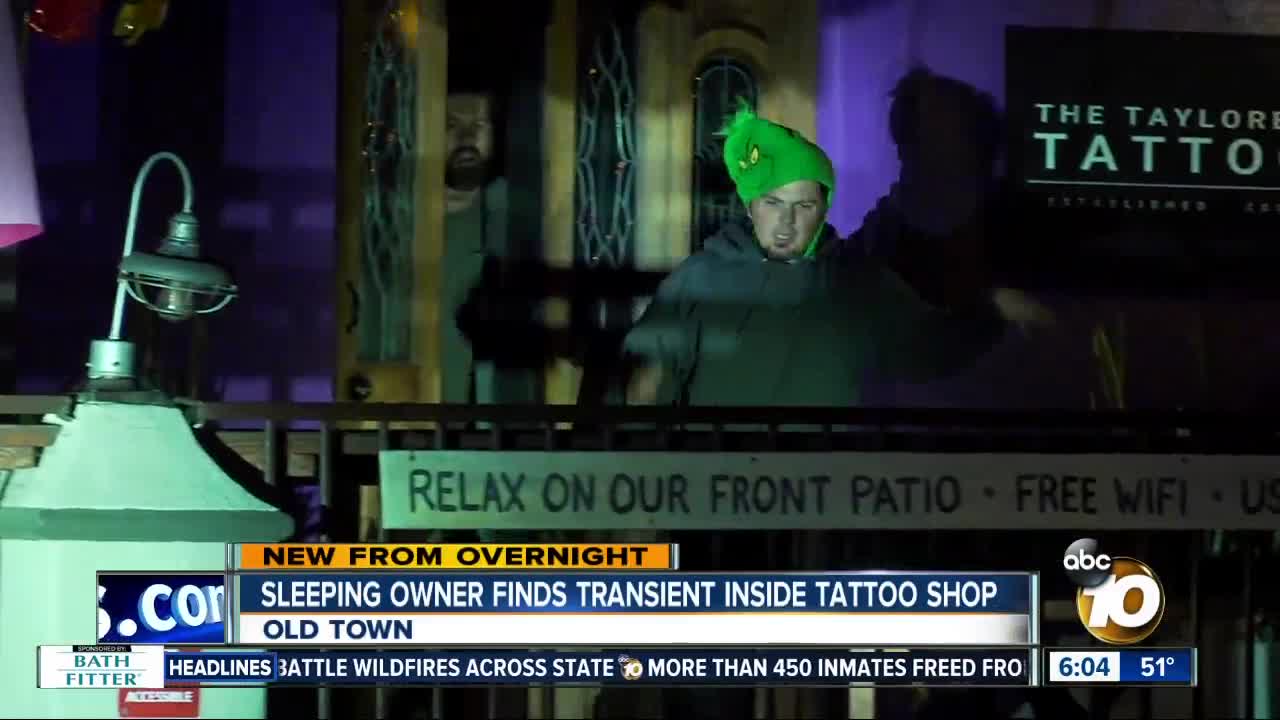Transient arrested after break-in at Old Town tattoo shop