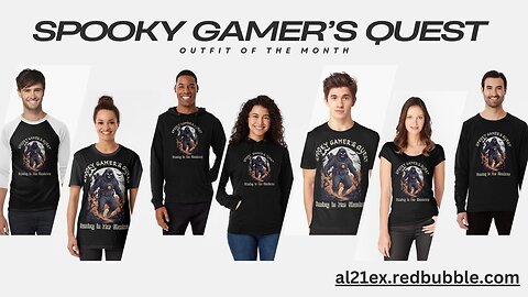 SPOOKY GAMERS QUEST HALLOWEEN-THEMED GAMING T-SHIRT & MERCH COLLECTION BY AL21EX