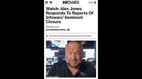 Alex Jones Responds To Infowars TV Closure