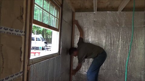 Installing Radiant Barrier And The First Paneling In My Tiny House S9