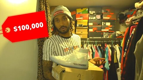 INSANE CLOSET WITH OVER $100K OF SNEAKERS! **GIVEAWAY***