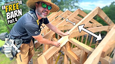 Building a barn with ONLY stuff we already have! PART 4 finishing the roof