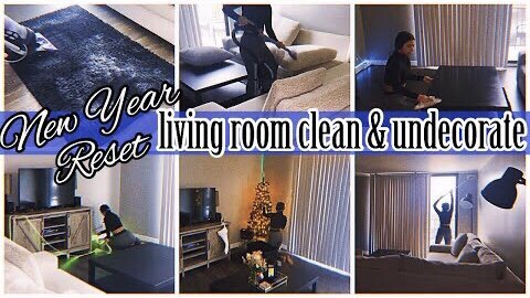 *NEW YEAR RESET*LIVING ROOM CLEAN & UNDECORATE W/ ME 2022|EXTREME SPEED CLEANING MOTIVATION|ez tingz