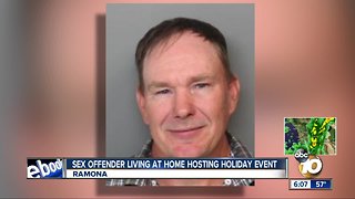 Sex offender living at home hosting holiday event