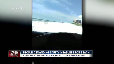 Beach goers call for barricades after drinking man speeds down beach