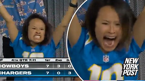 Excited Chargers fan becomes instant 'Monday Night Football' icon as conspiracy theories fly