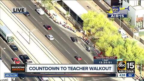 Red For Ed march underway in Phoenix