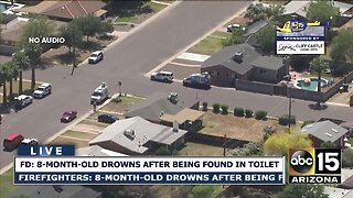 8-month-old dies after being found in a toilet at a Phoenix home