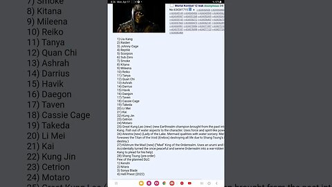mortal kombat 12 roster leaked