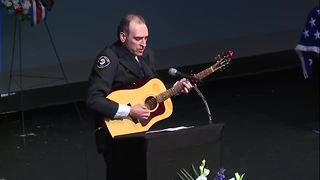 RAW: Fr. Tim Plavac performs original song at Officer Mazany's funeral