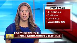 Ford recalls almost 1.4M cars; steering wheel can detach from steering column