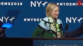 Watch: Hillary Gets Cuomo's Help To Climb Just One Step