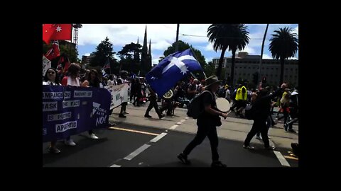 AUSTRALIA - Melbourne Protesters, "Arrest Dan Andrews!"