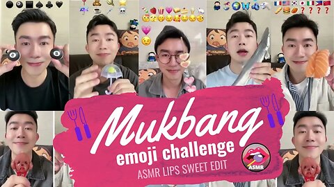 Mukbang ASMR Asian Men/Guy /Boy eating lips emoji challenge #viral #mukbang #asmrfood #kwaimukbang