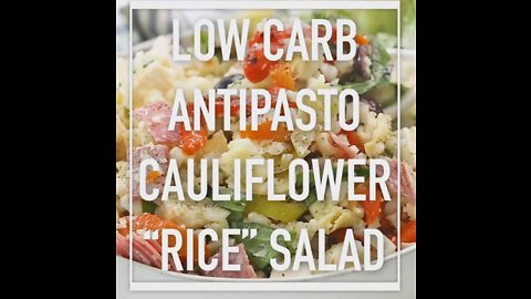 Keto Antipasto Cauliflower Rice Salad