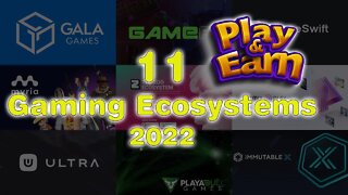 11 P&E / P2E Gaming Ecosystems 2022.Current, New and upcoming.