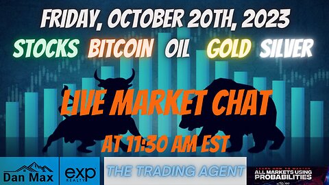 Live Market Chat for Friday, October 20th, 2023 for #Stocks #Oil #Bitcoin #Gold and #Silver