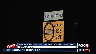 Middle school student arrested for shooting threat