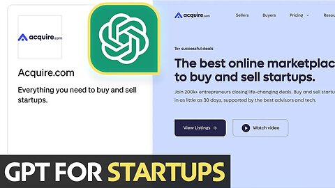 ChatGPT Acquire.com Plugin Integration & Buy and Sell Startups | Tutorial