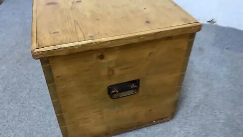 Fairly Small Late Victorian Pine Flat Top Box (W4359A) @PinefindersCoUk