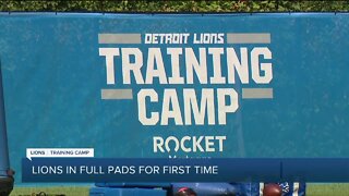 Lions in full pads for first time