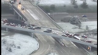 2 massive pileups on I-94 & I-696 ramps involve dozens of cars