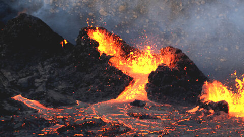 Iceland Burning - Iceland Volcano Eruption 4K - Fagradalsfjall Volcano with sound