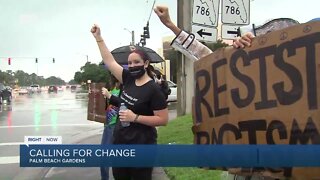 Crowds march in Palm Beach Gardens calling for change